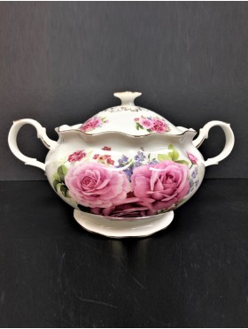 Pink Roses Soup Tureen With Gift Box